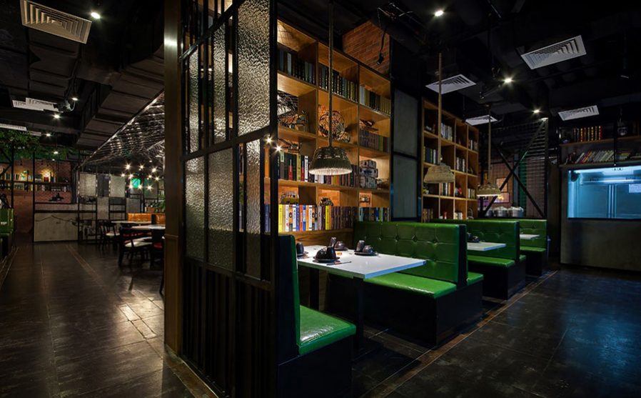 餐厅装修绿色软座 餐厅装修绿色软座