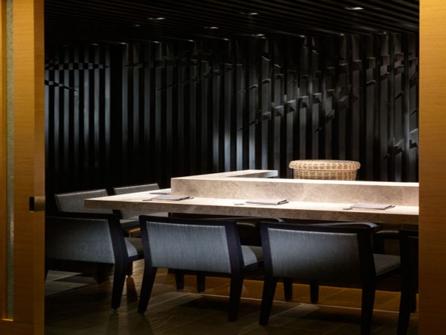 餐厅装修_米黄大理石吧台