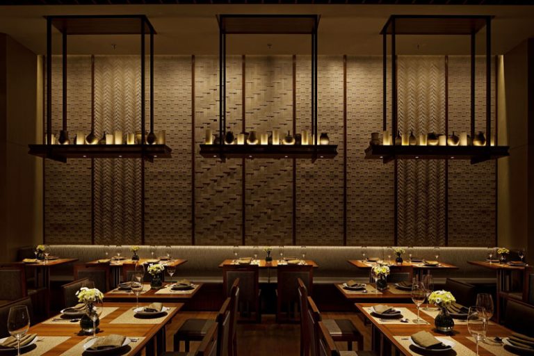 餐厅装修_墙面竹编饰面