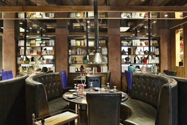 重庆老火锅店装修圆形软座1