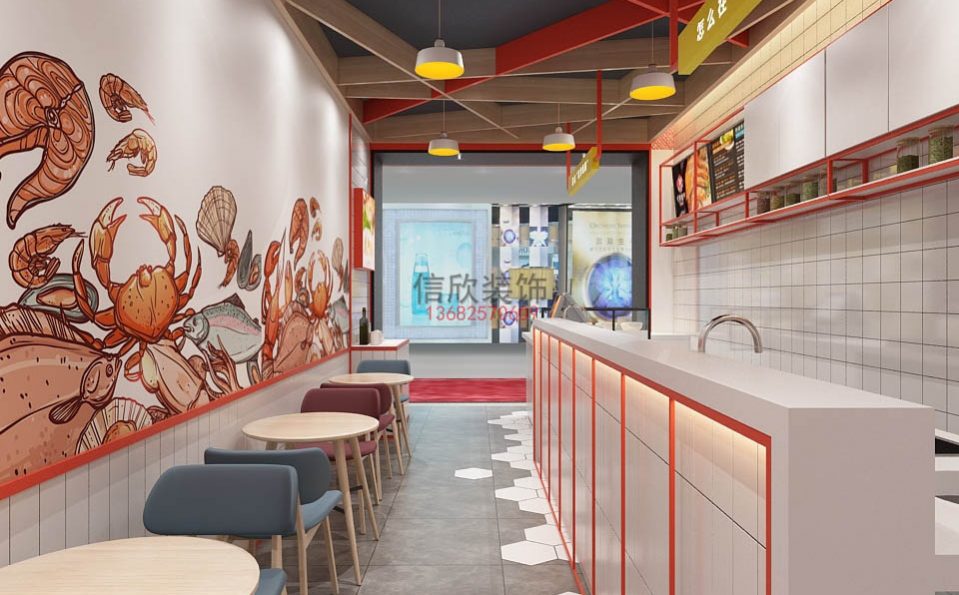 蓉煮餐饮店装修餐桌椅