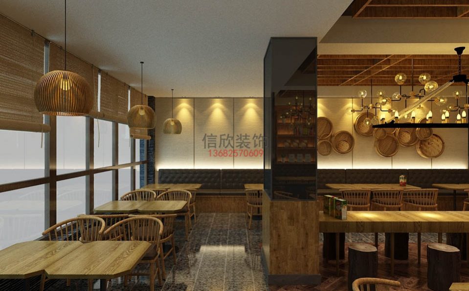 知味西餐厅装修长条柱子装饰 知味西餐厅装修长条柱子装饰