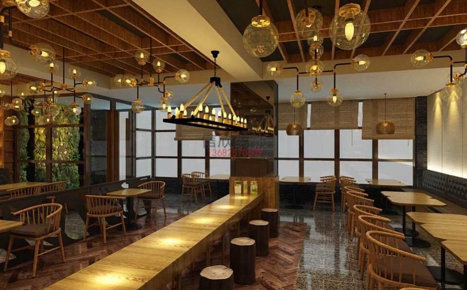 知味西餐厅装修长条餐桌 知味西餐厅装修长条餐桌