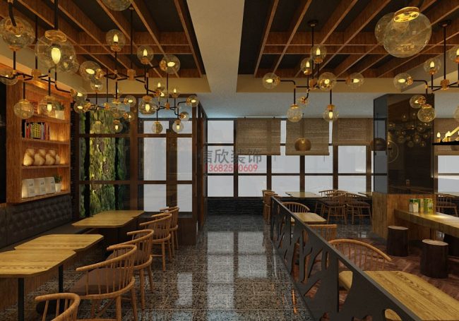 知味西餐厅装修设计过道