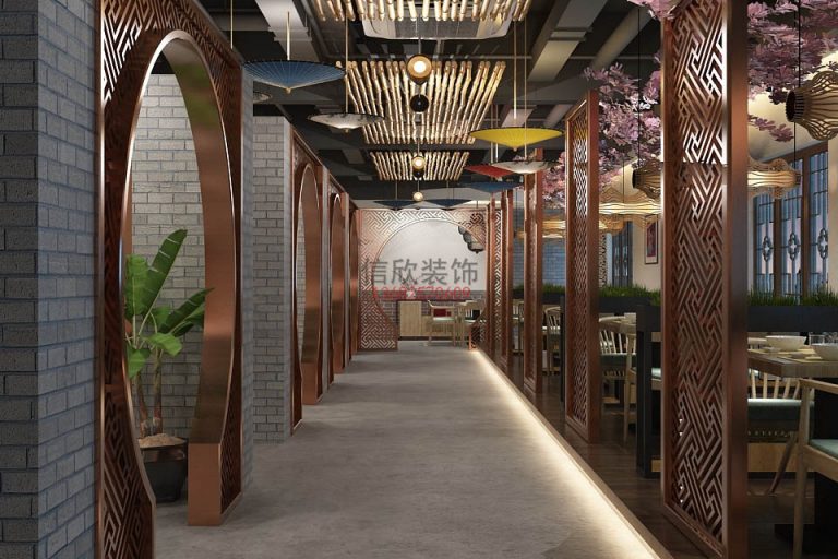 爱盛餐饮装修餐过道