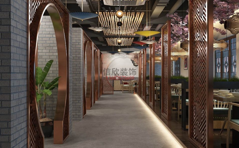 爱盛餐饮装修餐过道
