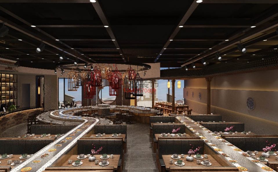 旺记餐饮装修设计卡大厅