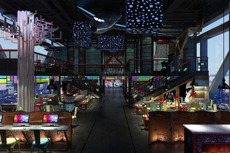 麦香餐饮设计大厅过道