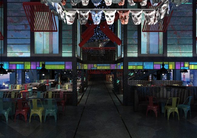 麦香餐饮设计大厅走道