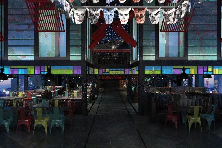 麦香餐饮设计大厅走道