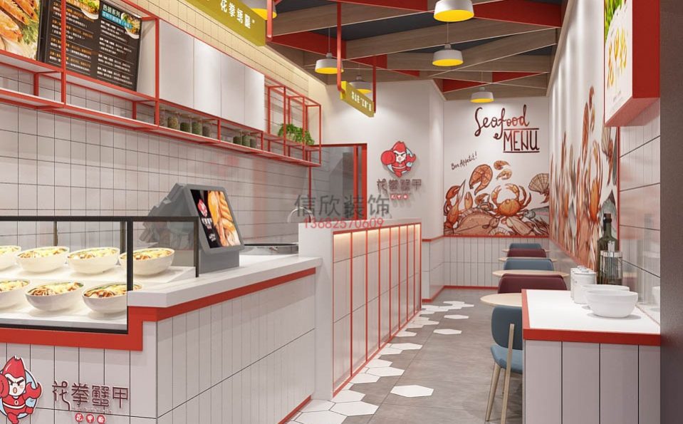 蓉煮餐饮店装修开放式厨房