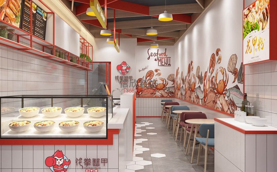 蓉煮餐饮店装修餐柜