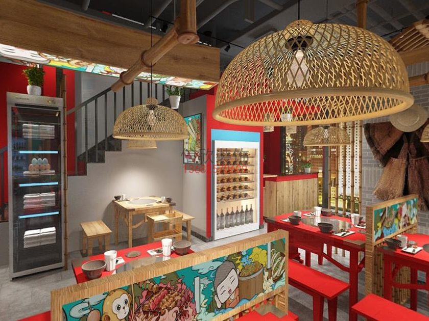 天城火锅店装修设计-屏风隔断