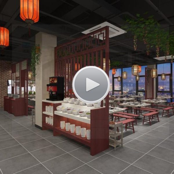 洪牛火锅店装修设计菜品展示台