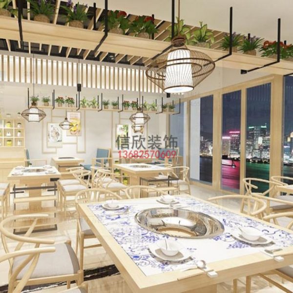 滋乐火锅店餐饮装修设计-原木餐桌椅 滋乐火锅店餐饮装修设计-原木餐桌椅