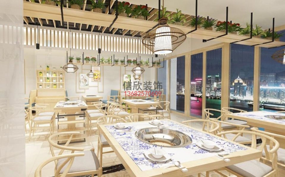 滋乐火锅店餐饮装修设计-原木餐桌椅 滋乐火锅店餐饮装修设计-原木餐桌椅