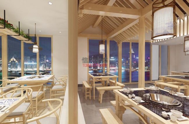 滋乐火锅店餐饮装修设计-餐厅一角