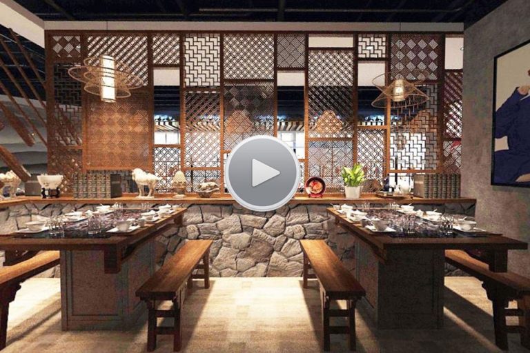 爱客餐厅装修设计全景图