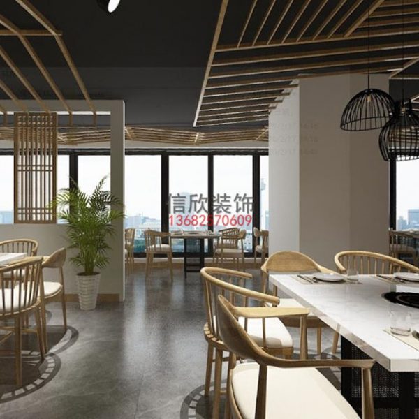 田家火锅店装修设计-格子天花 田家火锅店装修设计-格子天花