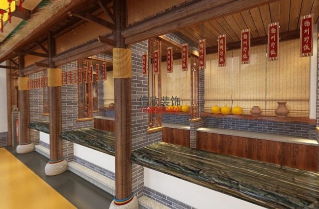 石锅鱼餐厅装修设计-回廊