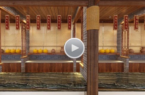 石锅鱼餐厅装修设计全景图