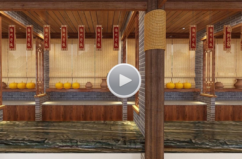石锅鱼餐厅装修设计全景图