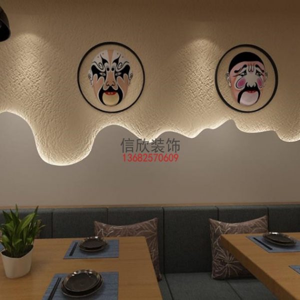 跃龙餐厅装修设计-京剧脸谱 跃龙餐厅装修设计-京剧脸谱