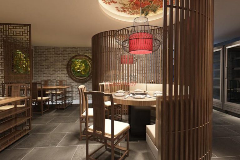 鲜牛火锅餐饮店装修设计-圆形雅座