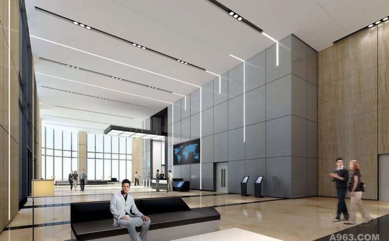 昆明官渡区现代风格写字楼装修设计大堂效果图 昆明官渡区现代风格写字楼装修设计大堂效果图