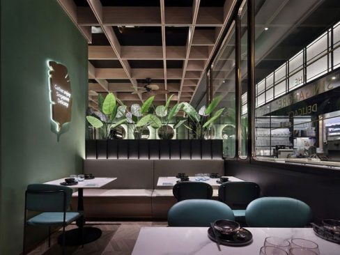 昆明盘龙区中式田园风情民宿装修餐厅效果图