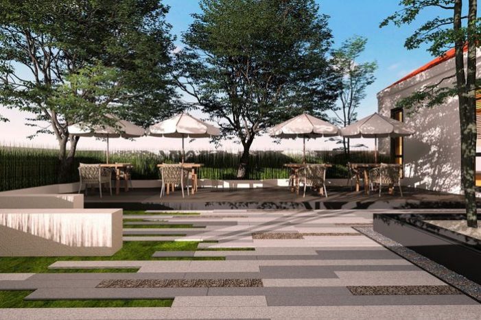 昆明西山区现代中式风格精品酒店装修设计室外庭院效果图