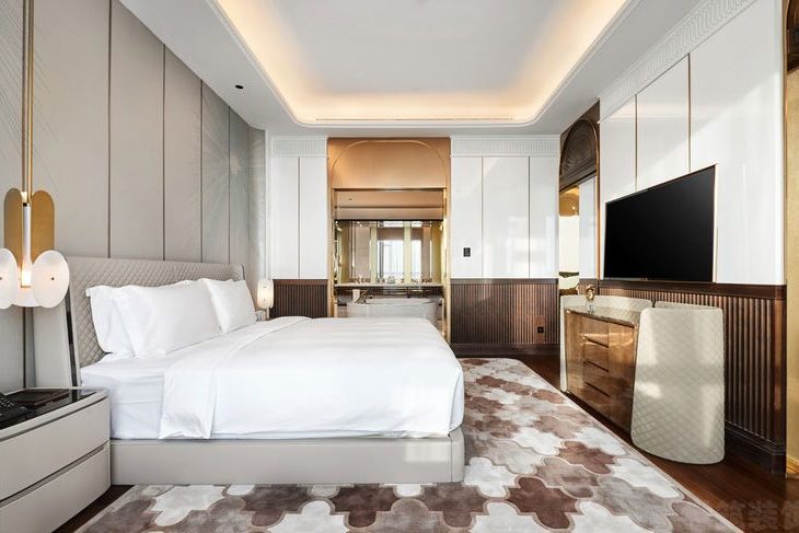 昆明官渡区后现代风格酒店装修设计案例客房空间效果图