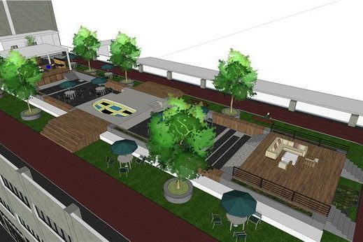 昆明官渡区混搭风办公室装修外观鸟瞰效果图