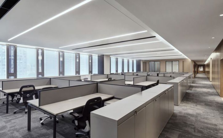 昆明呈贡区现代中式办公室装修设计图办公区效果图