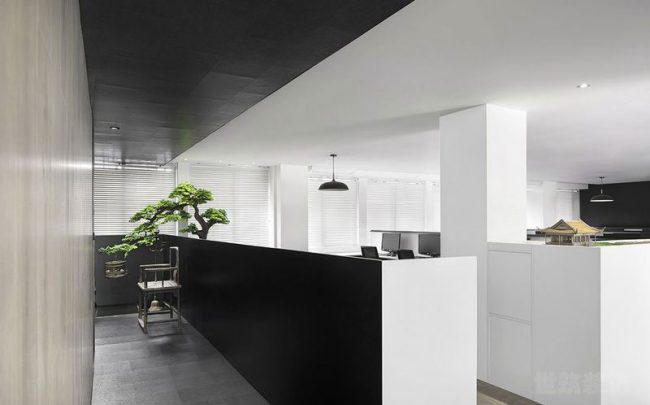 办公室黑与白的碰撞效果