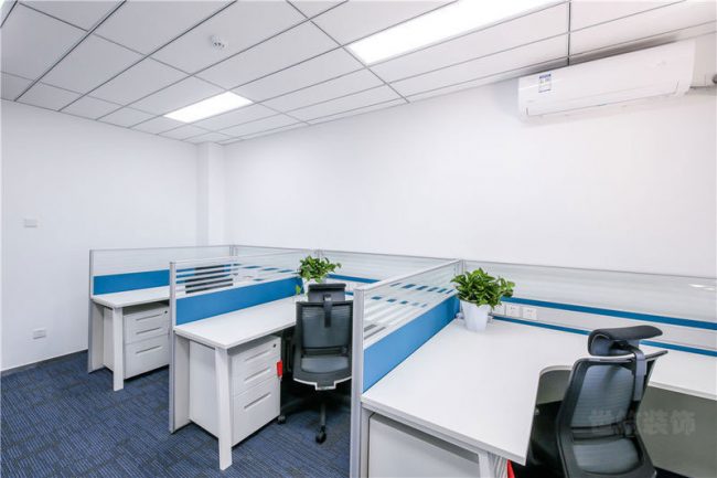 办公室蓝色的地毯效果