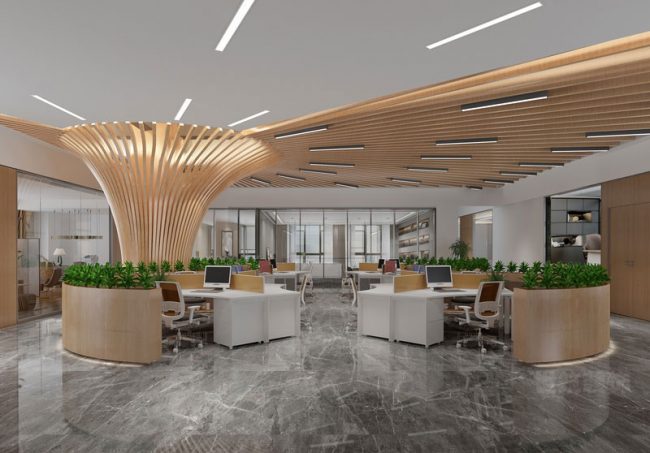 办公室木饰吊顶方案