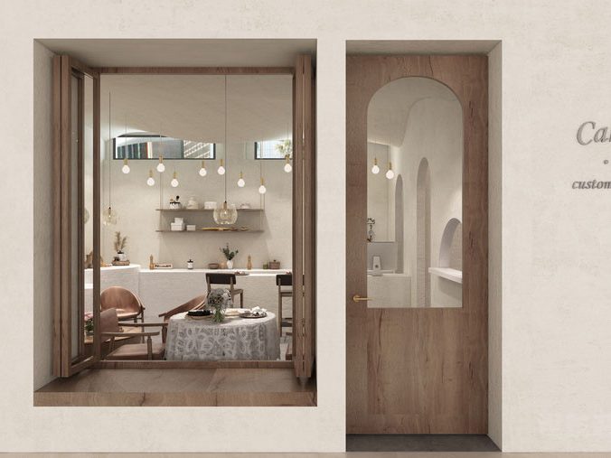 北欧风格茶饮咖啡把外立面装修图