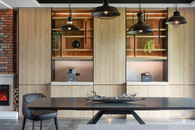 北欧工业风办公室茶水间区域装修图