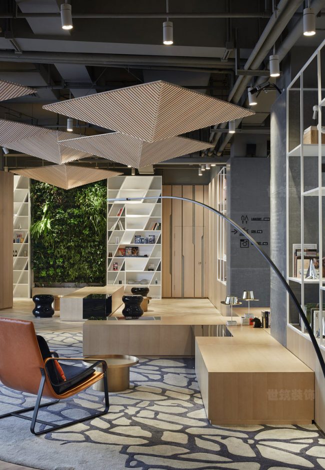 北欧工业风办公室休闲区场景装修图