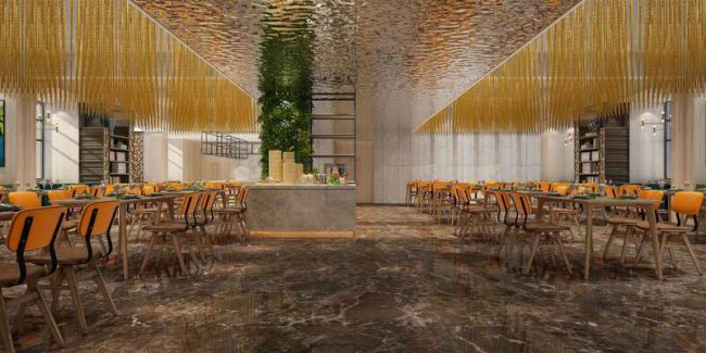 北欧轻奢风餐厅公共区装修图