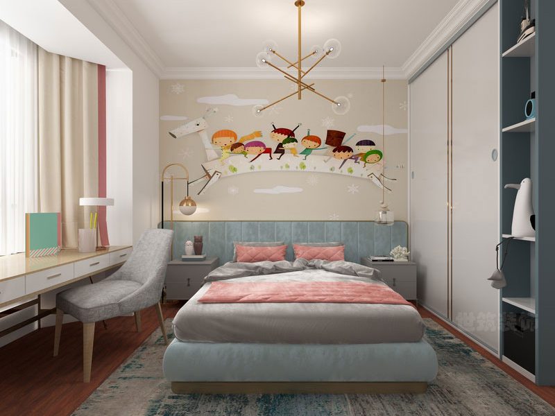 北欧轻奢风家居空间儿童房效果图