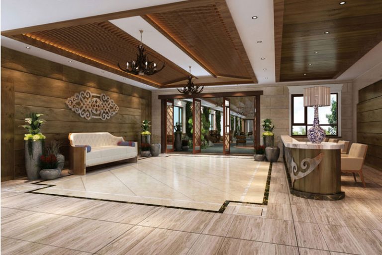 东南亚风格度假酒店前厅空间装修图
