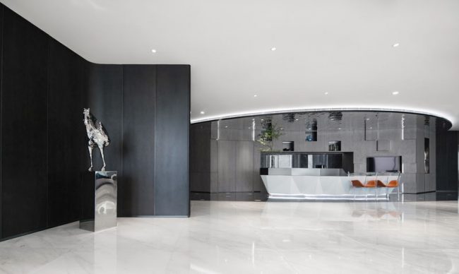 大厅白色地面铺贴效果