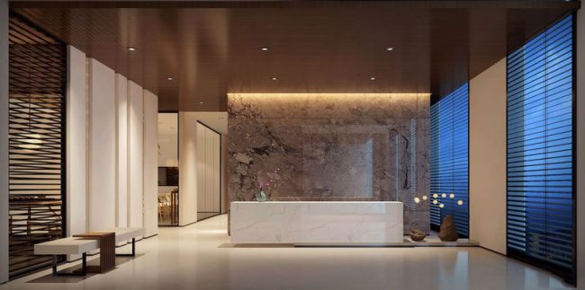 公司前台石材背景