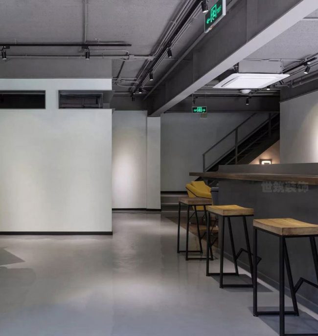 工业风办公空间休闲区效果图