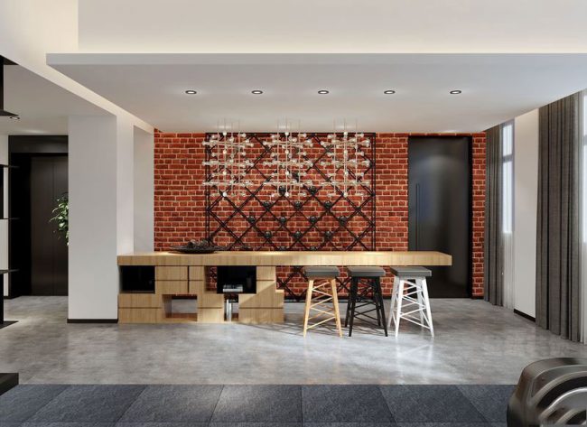 工业风办公室水吧休闲区装修图