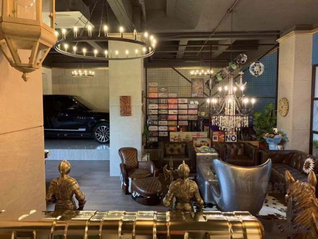 工业风咖啡厅休闲区场景装修图