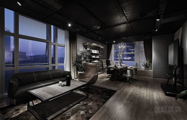 黑色氛围的办公室