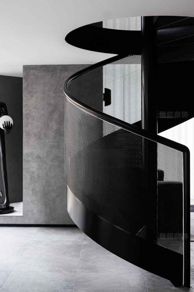 黑色旋转楼梯效果